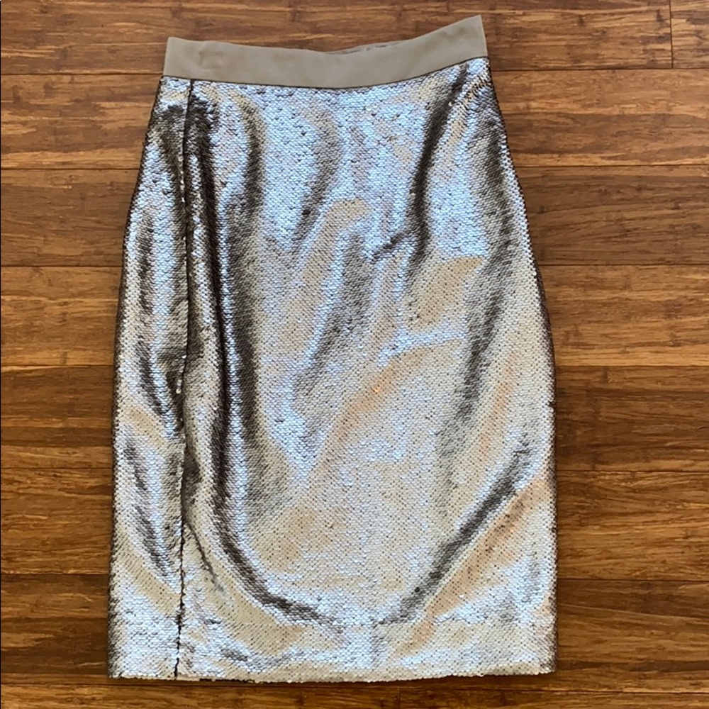 00 silver sequin pencil skirt